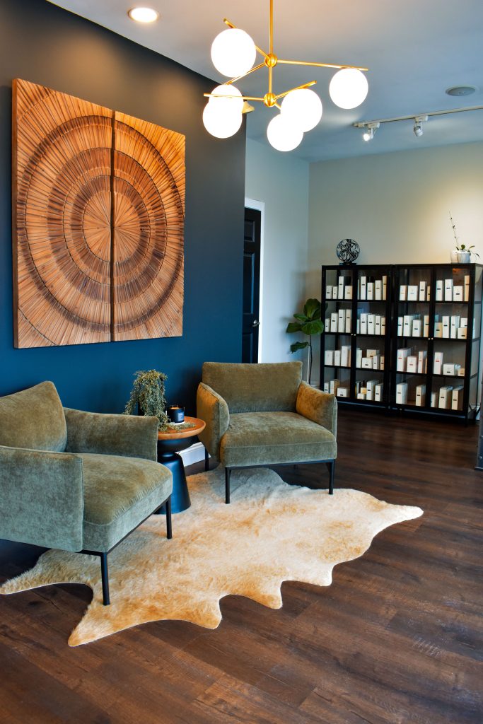 Rooted Salon waiting area